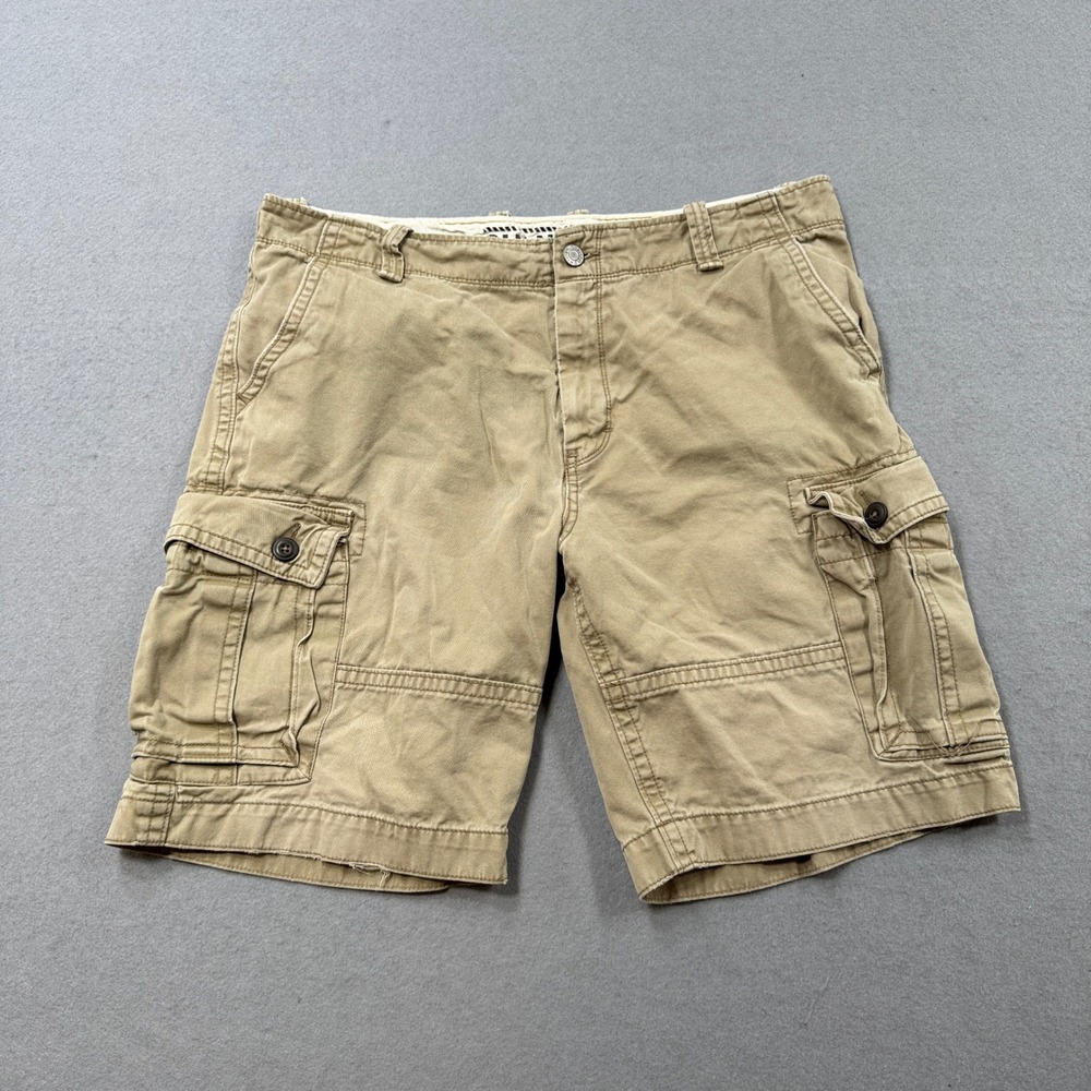 Old Navy Cargo Shorts Men's 36 Khaki Tan Relaxed Cotton Utility Hunting Outdoor